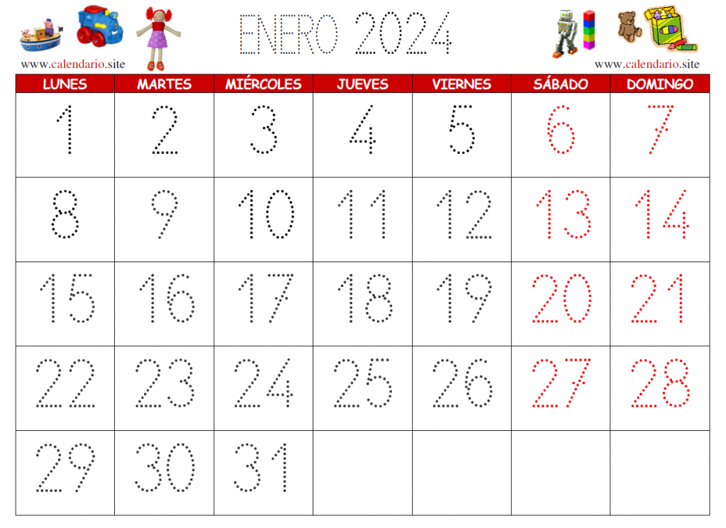 Calendarios infantiles Calendario