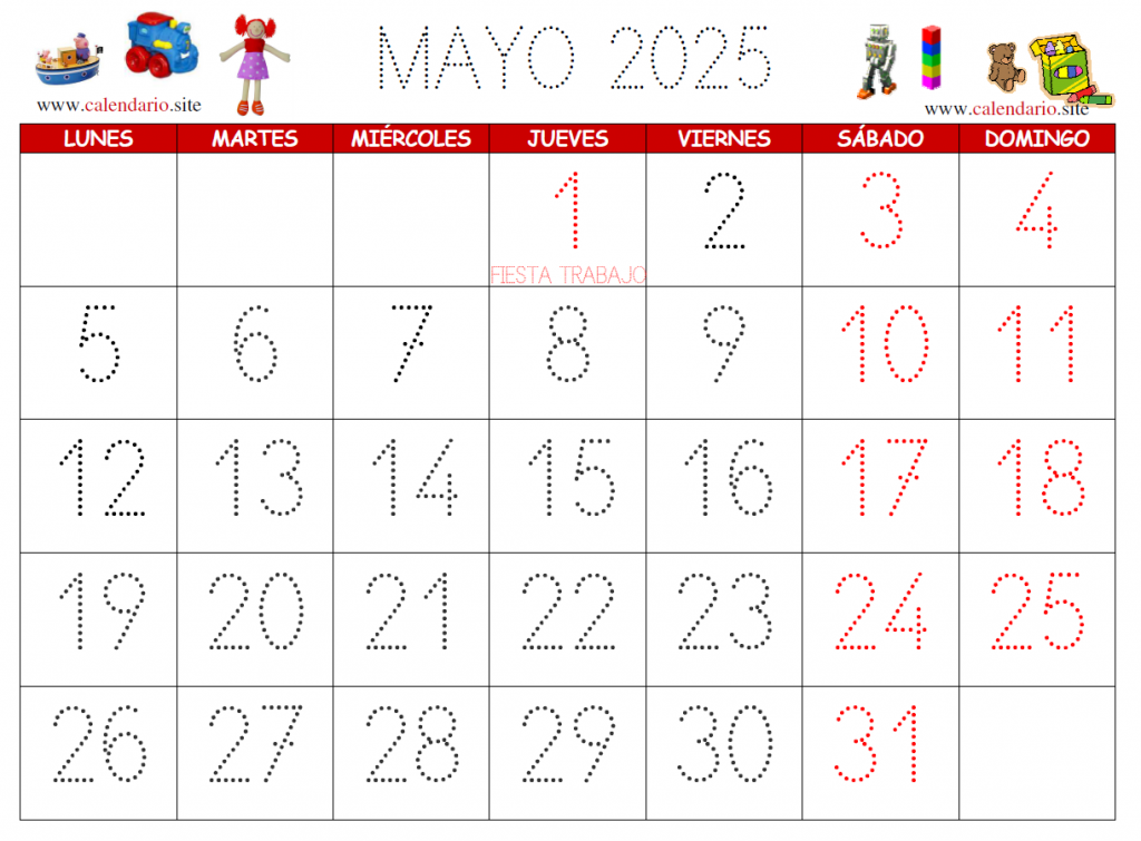 Calendarios infantiles Calendario